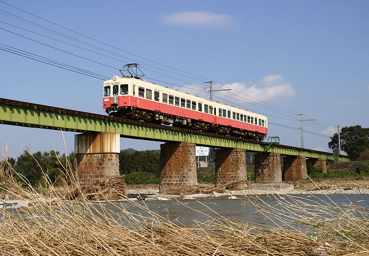 琴電１０２９，１０３０（土器川橋梁）