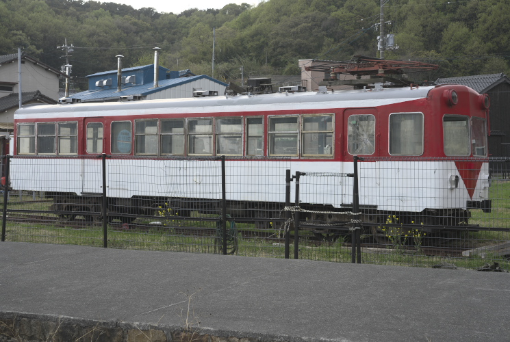 下津井電鉄モハ１０３（下津井駅跡）